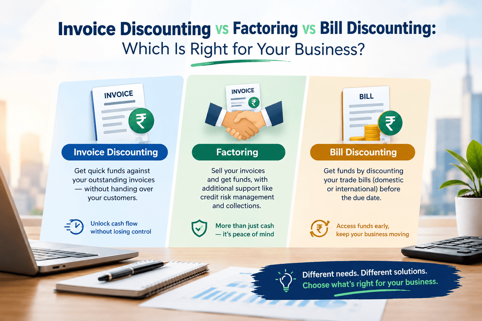 Invoice Discounting vs Factoring vs Bill Discounting: Which Is Right for Your Business?